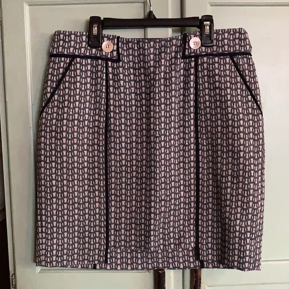 Worth Geometric Print Pencil Skirt